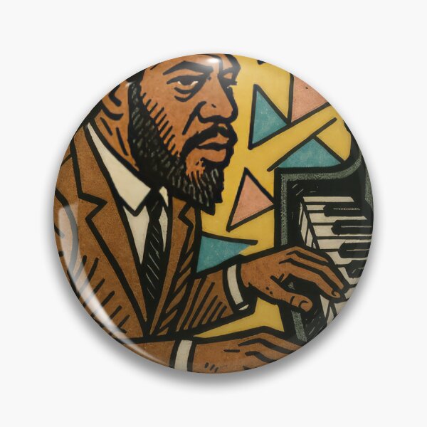 Item preview, Thelonious Monk Jazz Legend – Geometric Modern Art Piano Portrait #3139 designed and sold by kraftwerk-lab.