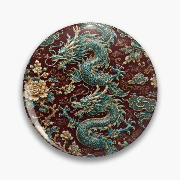 Item preview, Azure Dragon Floral Seamless Pattern designed and sold by Rui Huang.