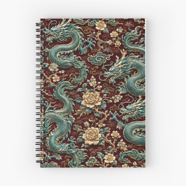 Item preview, Azure Dragon Floral Seamless Pattern designed and sold by Rui Mythic Studio.