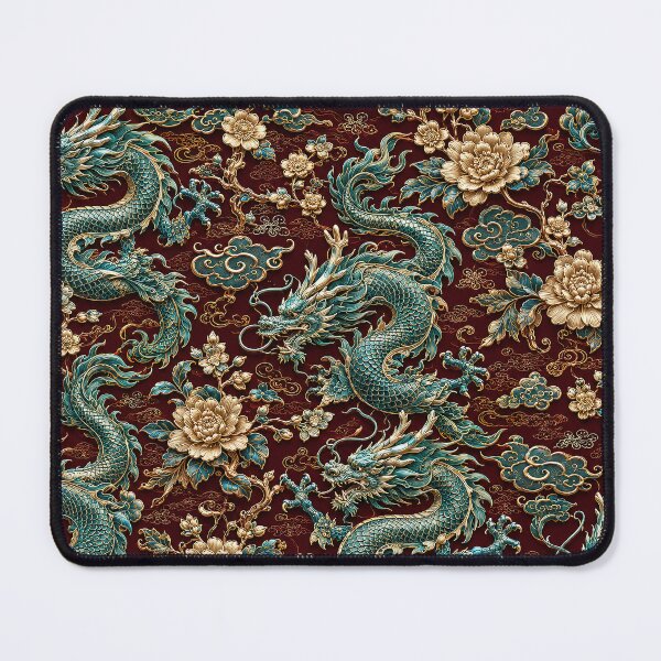 Item preview, Azure Dragon Floral Seamless Pattern designed and sold by Rui Mythic Studio.