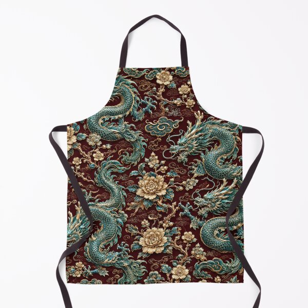 Item preview, Azure Dragon Floral Seamless Pattern designed and sold by Rui Mythic Studio.