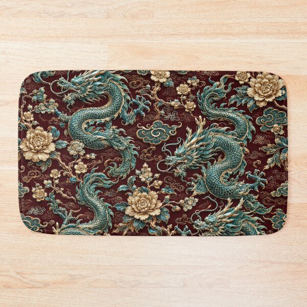 Item preview, Azure Dragon Floral Seamless Pattern designed and sold by Rui Mythic Studio.