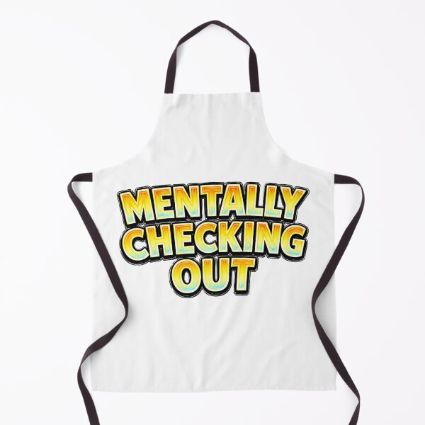 Item preview, MENTALLY CHECKING OUT – hand drawn childlike typography designed and sold by Mac Sketches.