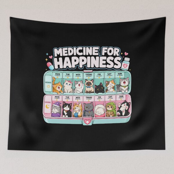 Item preview, Medicine for Happiness Called Cats Every Day designed and sold by Randomera.