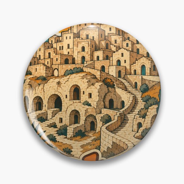 Item preview, Matera Italy Travel Souvenir - Retro Illustration designed and sold by VisualArtsOasis.