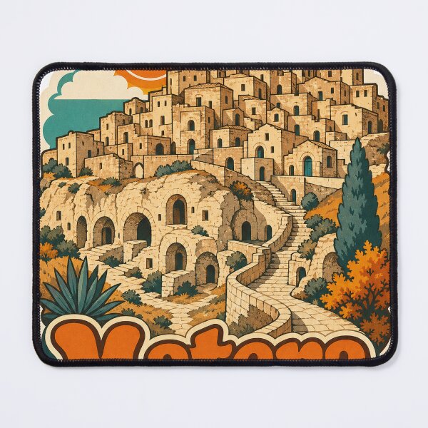 Item preview, Matera Italy Travel Souvenir - Retro Illustration designed and sold by VisualArtsOasis.