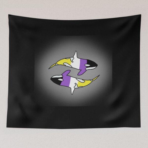 Item preview, Pride orcas, nonbinary designed and sold by AncientDreamer.