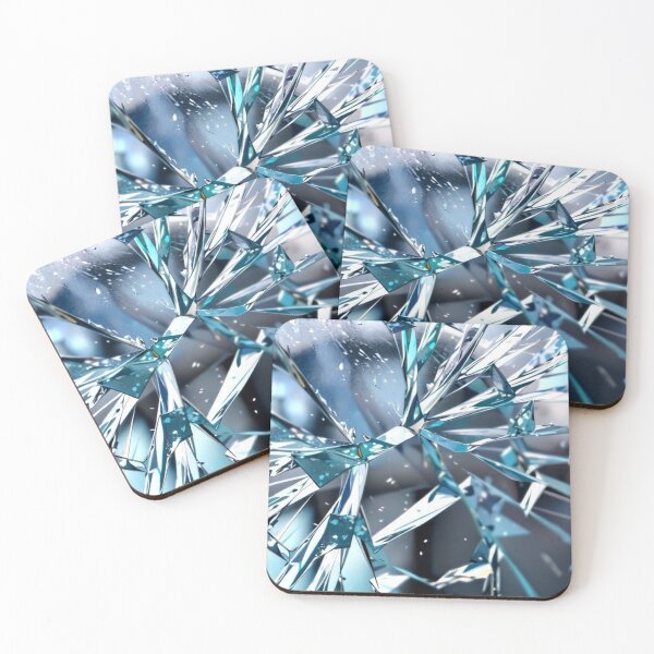 Item preview, Broken Crystal Glass Texture Abstract Futuristic Blue Shards designed and sold by LYAN-STORE.