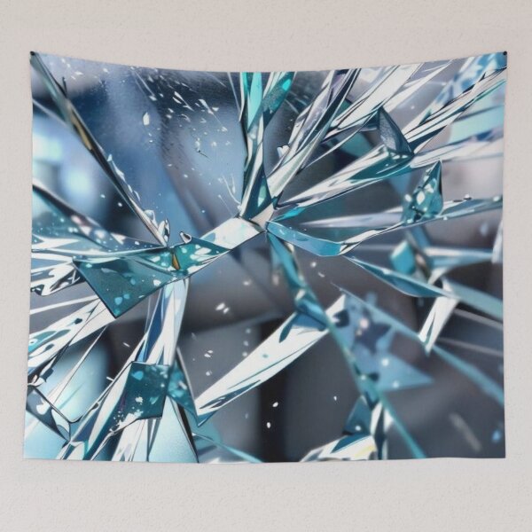 Item preview, Broken Crystal Glass Texture Abstract Futuristic Blue Shards designed and sold by LYAN-STORE.