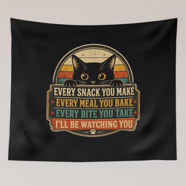 Item preview, Black Cat Every Snack You Make Retro designed and sold by Randomera.