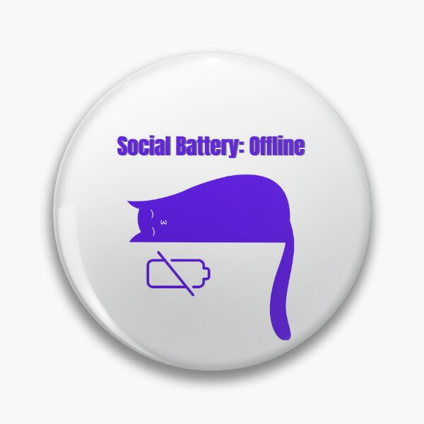 Artikelvorschau, Social Battery Offline Lustiges T-Shirt für introvertierte Katzen entworfen und verkauft von Talisprojekt.