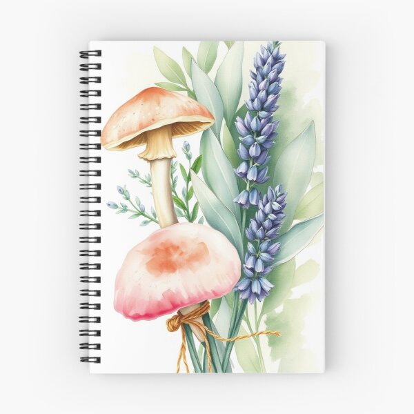 Item preview, Watercolor Mushroom and Lupine Botanical Bouquet designed and sold by Vida e Arte.
