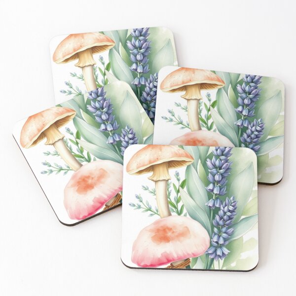 Item preview, Watercolor Mushroom and Lupine Botanical Bouquet designed and sold by Vida e Arte.
