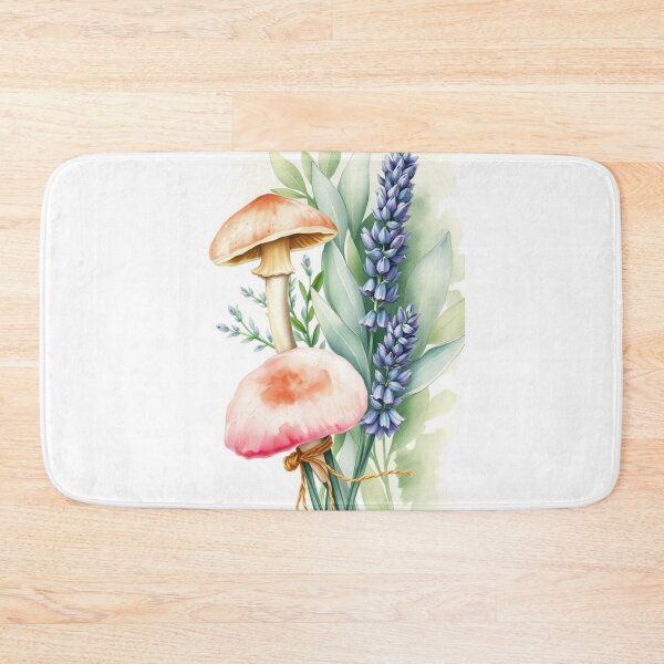 Item preview, Watercolor Mushroom and Lupine Botanical Bouquet designed and sold by Vida e Arte.