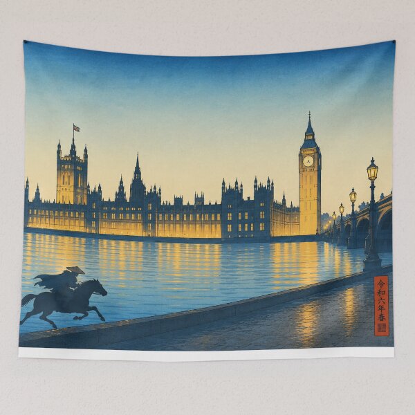 Item preview, Big Ben at Blue Hour designed and sold by UkiyoCities.