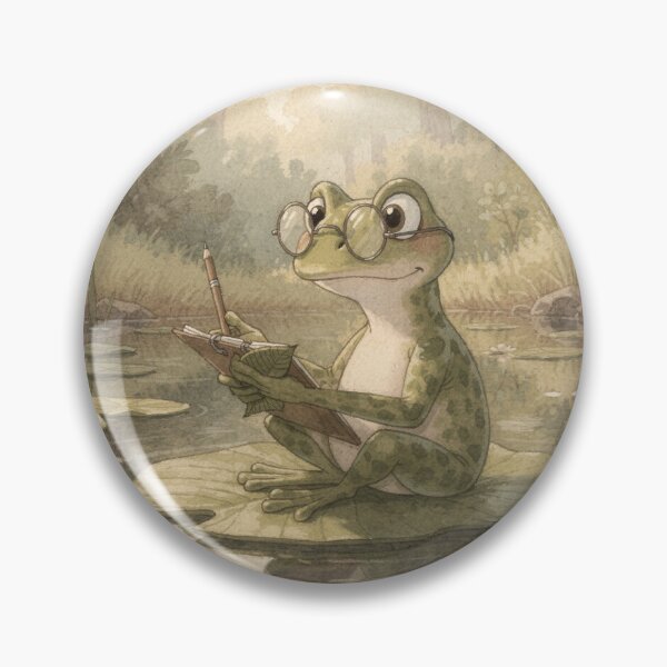 Item preview, Frog Therapist Taking Notes on a Lily Pad designed and sold by PictorialWhimsy.