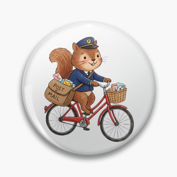 Item preview, Cute Squirrel Postman Riding a Red Bicycle designed and sold by TaiwanMemory.