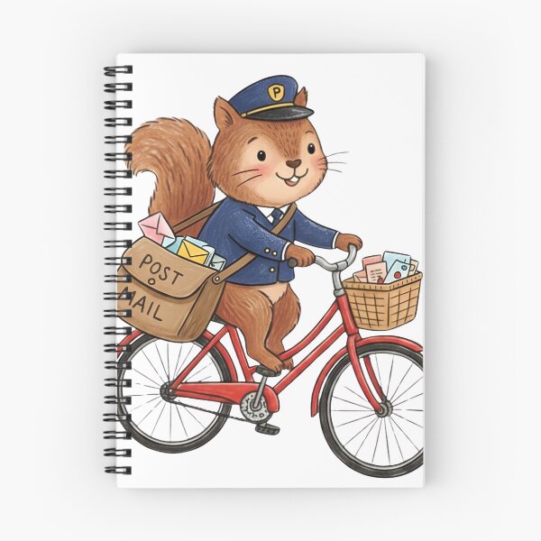 Item preview, Cute Squirrel Postman Riding a Red Bicycle designed and sold by TaiwanMemory.