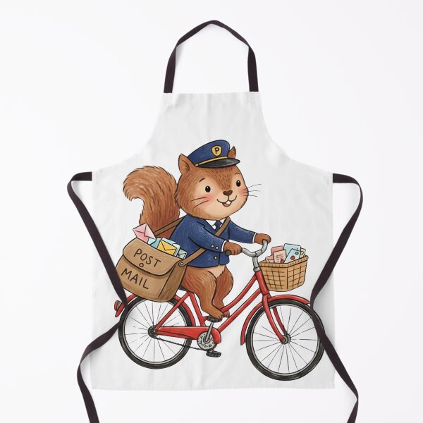 Item preview, Cute Squirrel Postman Riding a Red Bicycle designed and sold by TaiwanMemory.