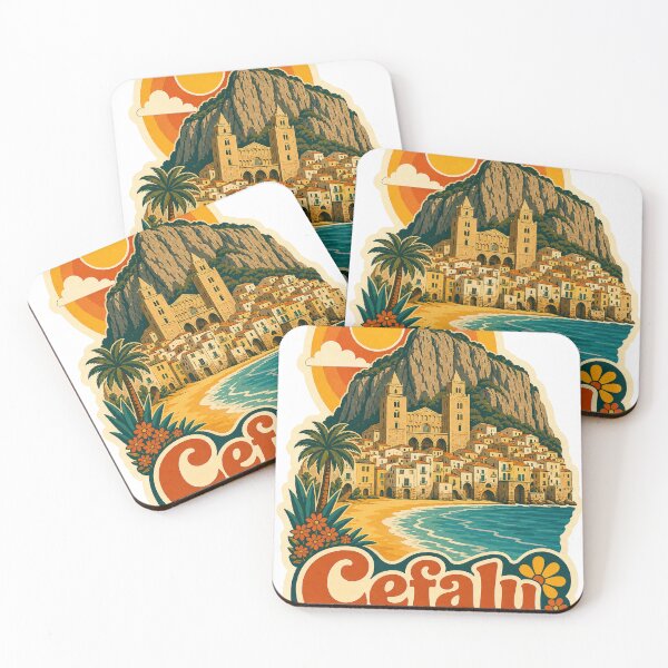 Item preview, Cefalu Italy Travel Souvenir - Retro Illustration designed and sold by VisualArtsOasis.