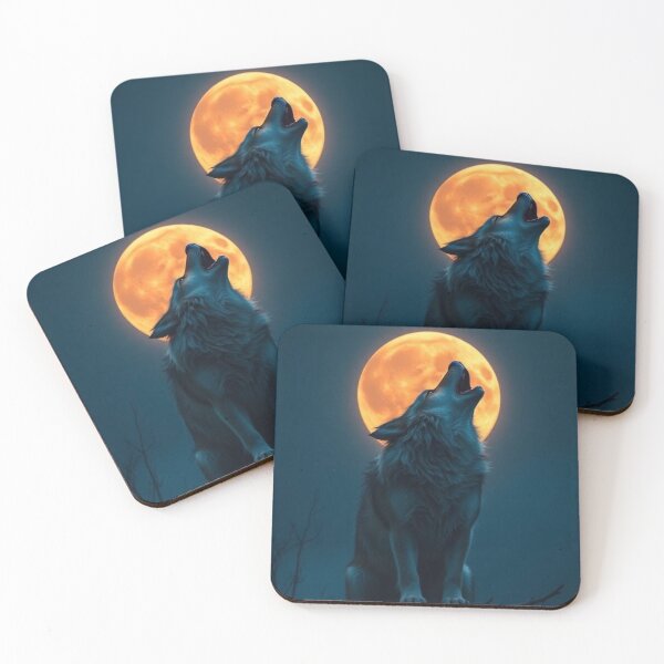 Item preview, Wolf howling moon designed and sold by Black Rose Products .