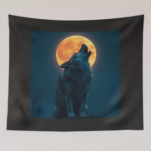Item preview, Wolf howling moon designed and sold by Black Rose Products .