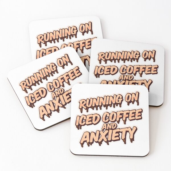 Item preview, Running On Iced Coffee And Anxiety Sticker | Professional Gift designed and sold by Kavya Art.