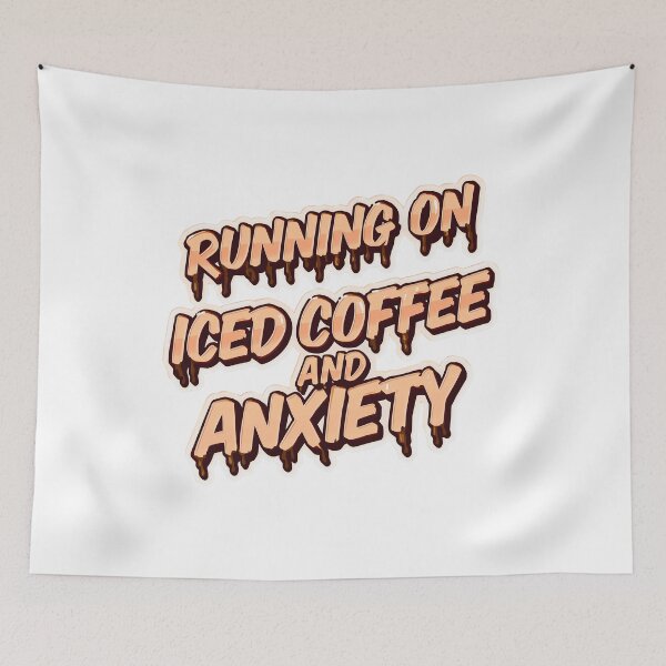 Item preview, Running On Iced Coffee And Anxiety Sticker | Professional Gift designed and sold by Kavya Art.