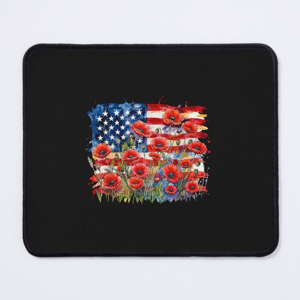 Item preview, Red Poppy Flower American Flag Memorial Day Poppies designed and sold by FrankIsabel.
