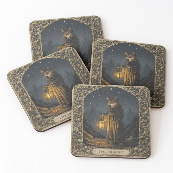 Item preview, The Hermit - Tarot Cat designed and sold by PictorialWhimsy.