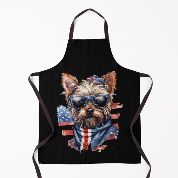 Item preview, Yorkshire Terrier With Patriotic Sunglasses And Flag Background designed and sold by Canvas-Whispers.