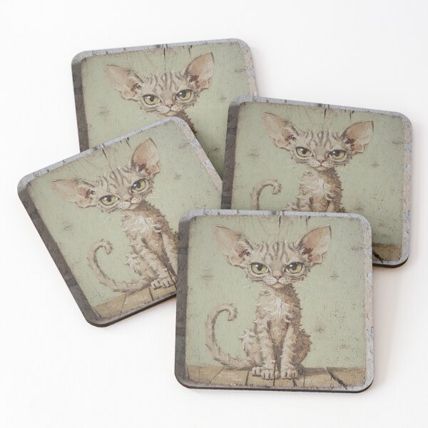 Item preview, Devon Rex With Enormous Ears Folk Art designed and sold by PictorialWhimsy.