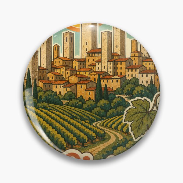 Item preview, San Gimignano Italy Travel Souvenir - Retro Illustration designed and sold by VisualArtsOasis.