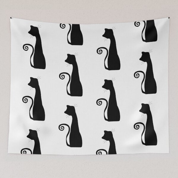 Item preview, Black cat sitting with its back turned designed and sold by Art70shop.