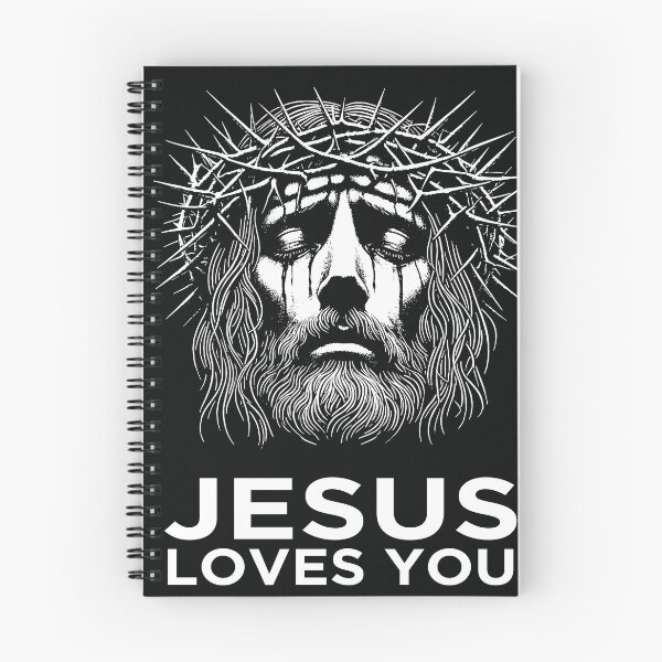 Item preview, Jesus Loves You Black and White Crown of Thorns Art designed and sold by Vivido Studio.
