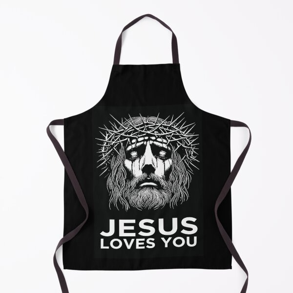 Item preview, Jesus Loves You Black and White Crown of Thorns Art designed and sold by Vivido Studio.