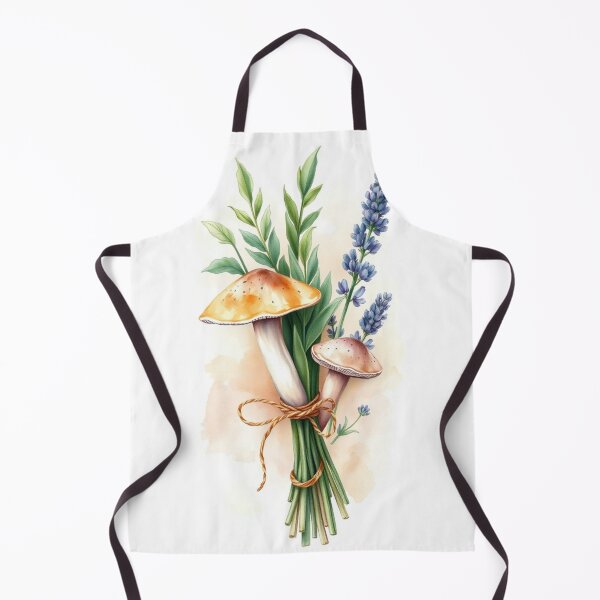 Item preview, Watercolor Wild Mushroom and Lavender Bouquet designed and sold by Vida e Arte.