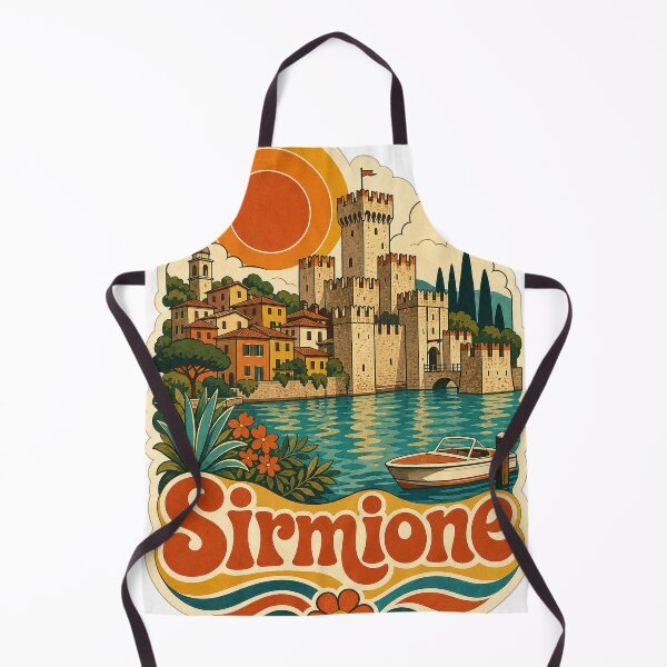 Item preview, Sirmione Italy Travel Souvenir - Retro Illustration designed and sold by VisualArtsOasis.