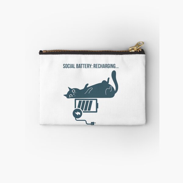 Item preview, Social Battery Recharging Funny Introvert Cat T-Shirt designed and sold by Talisprojekt.