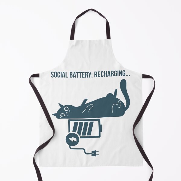 Item preview, Social Battery Recharging Funny Introvert Cat T-Shirt designed and sold by Talisprojekt.
