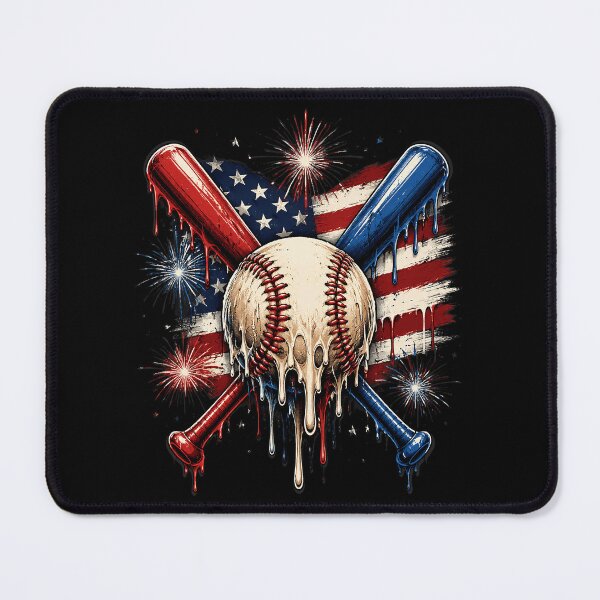 Item preview, 4th of July Baseball Drip Ice Cream Patriotic American Flag designed and sold by OlakunleOloroz.