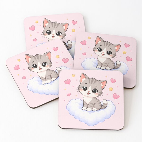 Item preview, Cute Kitten on a Heart Cloud designed and sold by Seculinator.