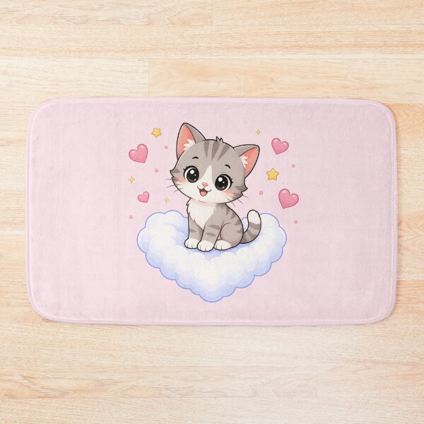 Item preview, Cute Kitten on a Heart Cloud designed and sold by Seculinator.