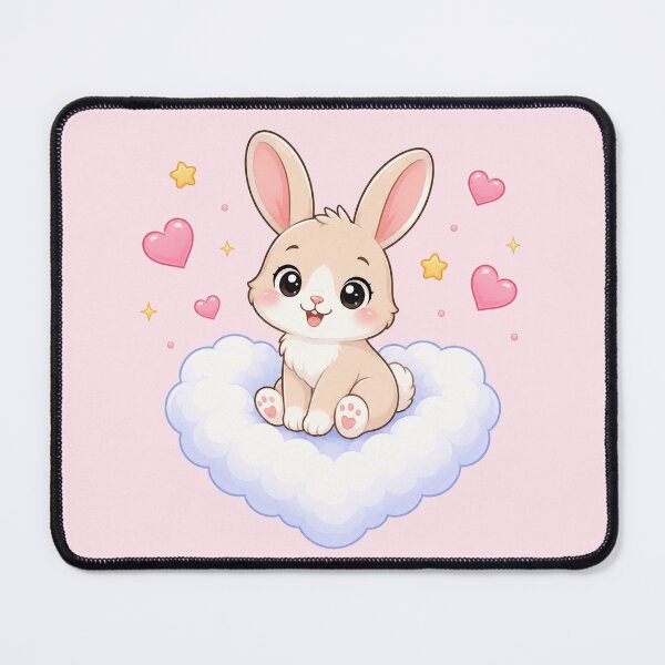 Item preview, Cute Bunny on a Heart Cloud designed and sold by Seculinator.