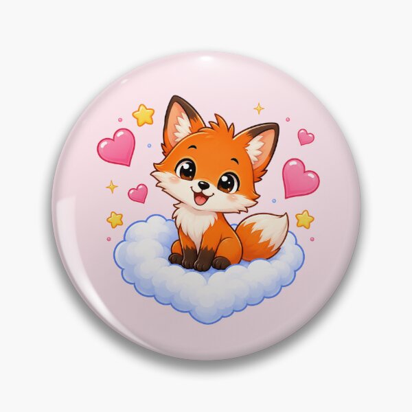Item preview, Cute Fox on a Heart Cloud designed and sold by Seculinator.