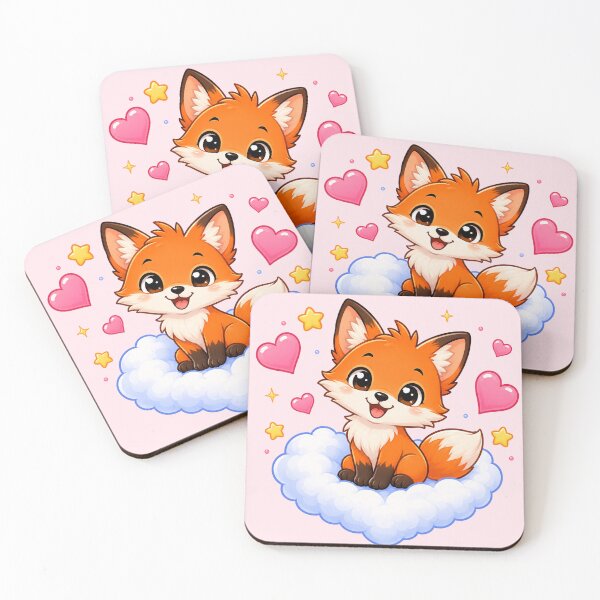 Item preview, Cute Fox on a Heart Cloud designed and sold by Seculinator.