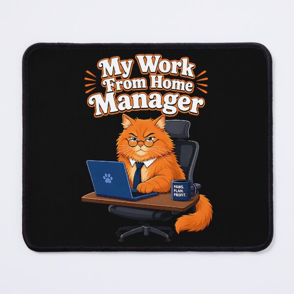 Item preview, Work From Home Cat Manager Funny Design designed and sold by SpeakingPrint2.