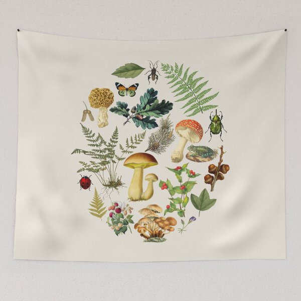 Item preview, Forest Nature Collection Vintage Botanical Illustration Colorful Collage  designed and sold by CanisArt.