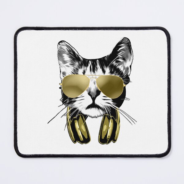 Item preview, Cool Cat DJ Sunglasses Headphones Music Lover designed and sold by marke770.