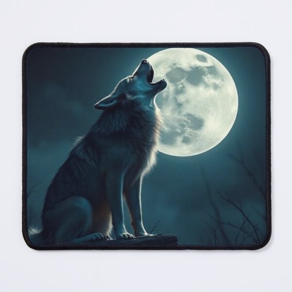 Item preview, Wolf howling moon designed and sold by Black Rose Products .